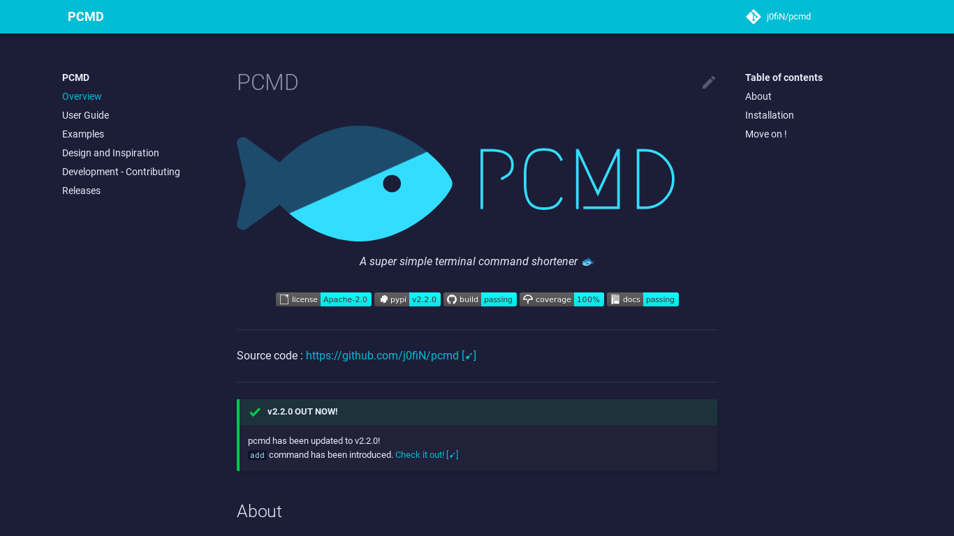 PCMD Landing page