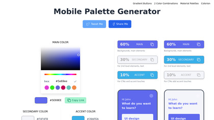 Mobile Palette Generator screenshot