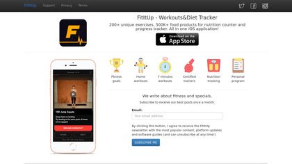 FitItUp: Workouts&Food Tracker image