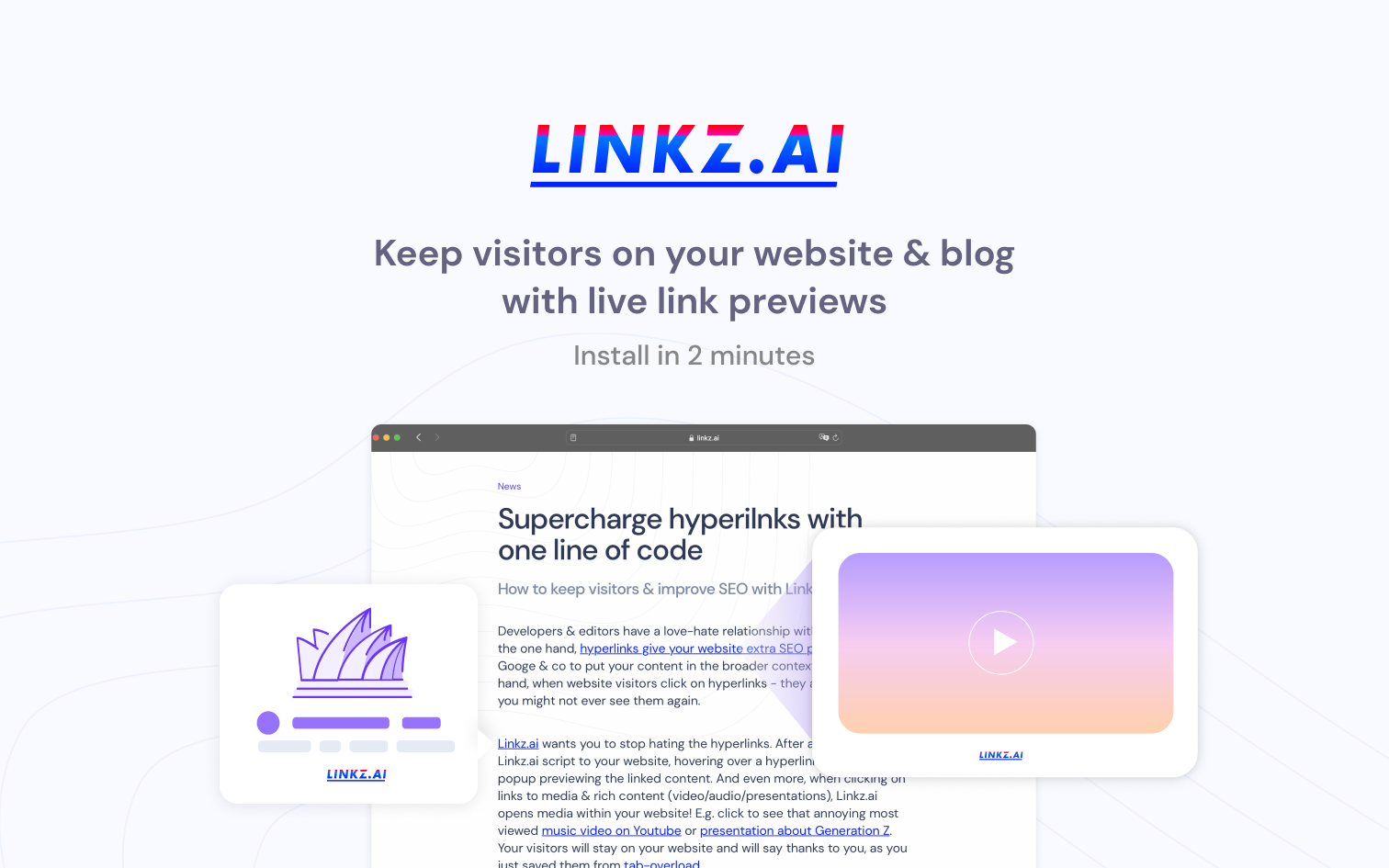 Linkz.ai Landing page