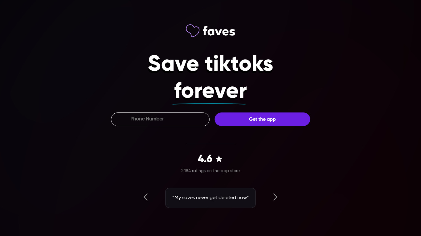 Faves Landing page