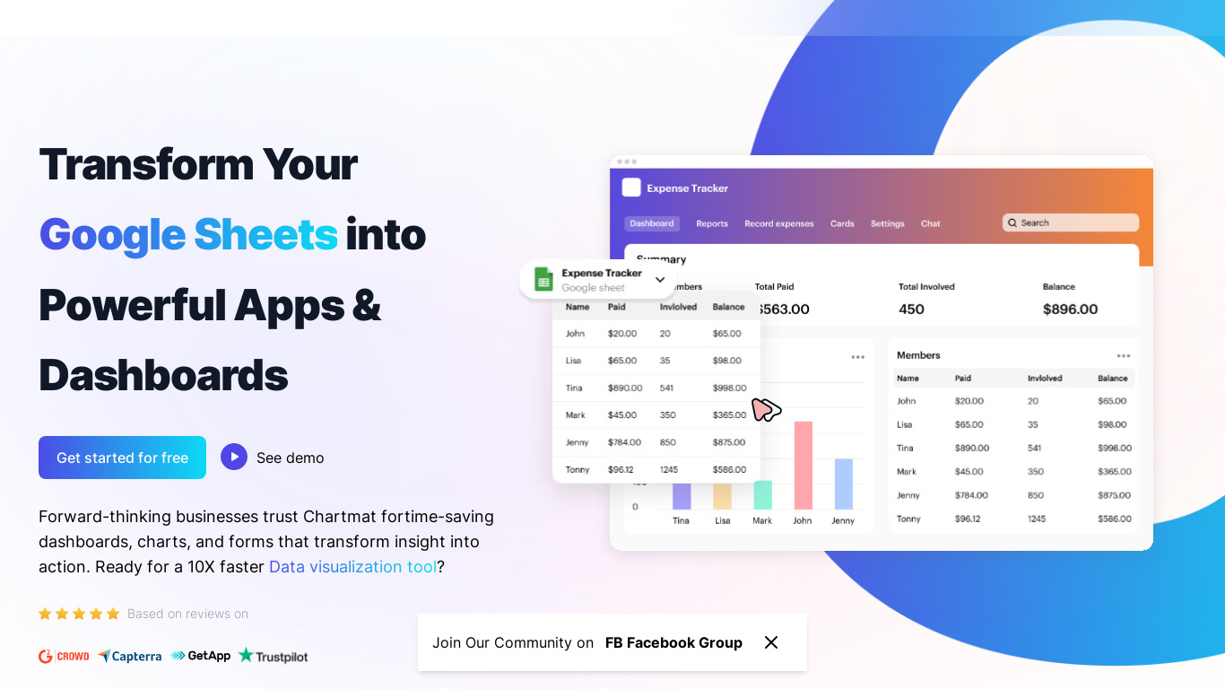 Chartmat Landing page