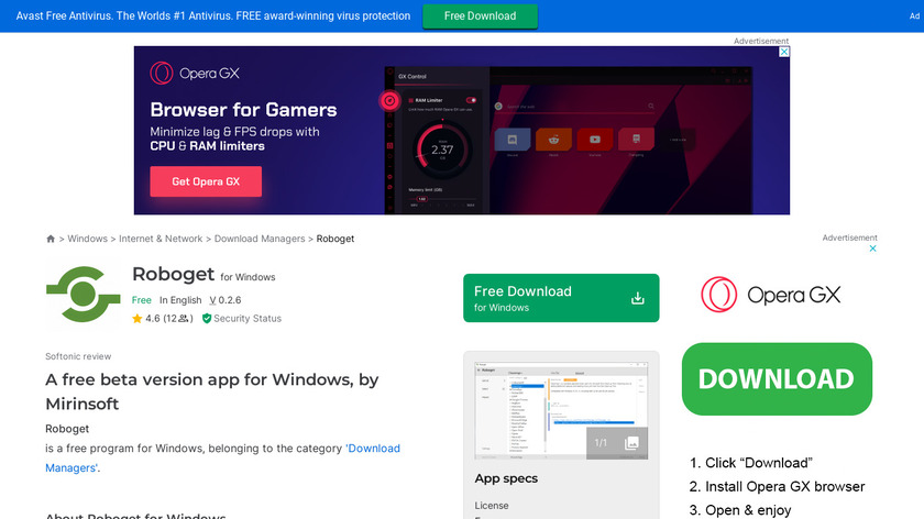Roboget Landing Page