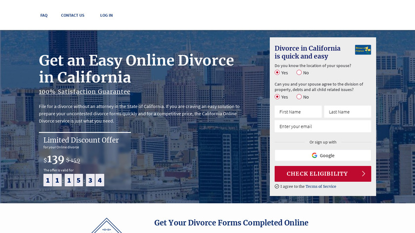 California Online Divorce Landing Page