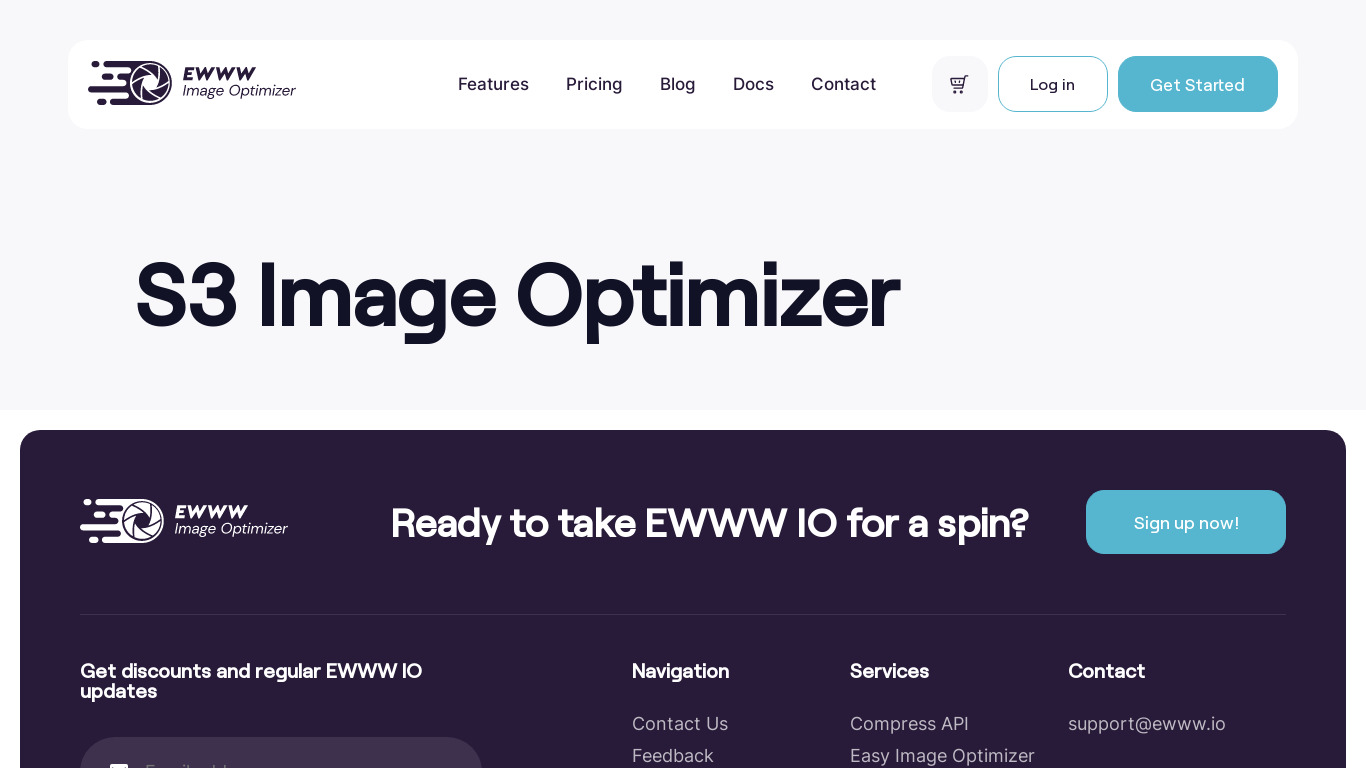 EWWW Image Optimizer Landing page