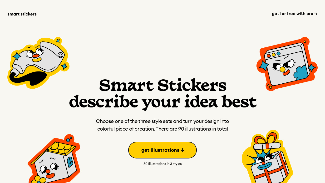 Smart Stickers Landing page