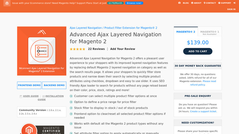 MconnectMedia Magento 2 Navigation Extension Landing Page
