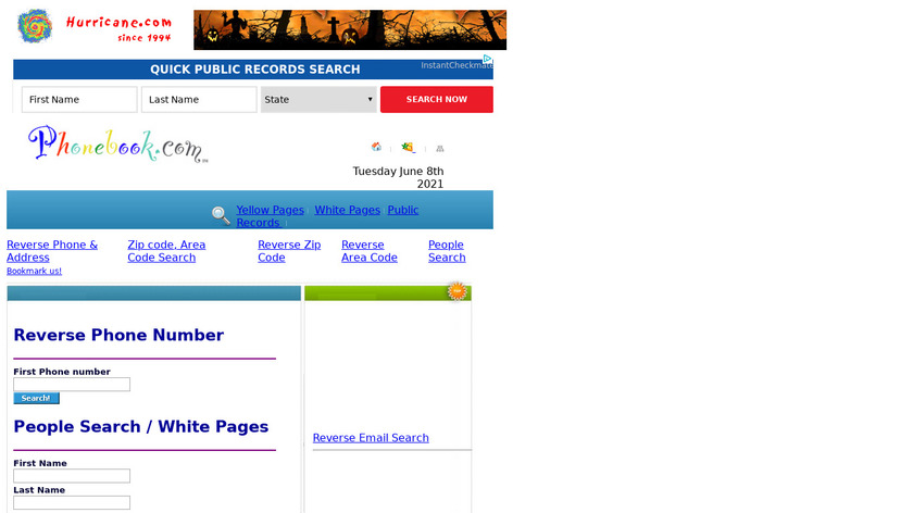 Phonebook Landing Page
