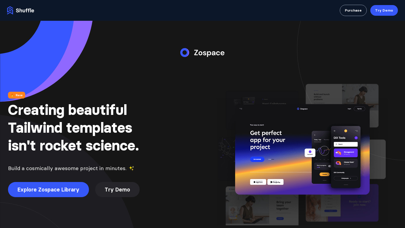 Zospace UI Kit Landing page