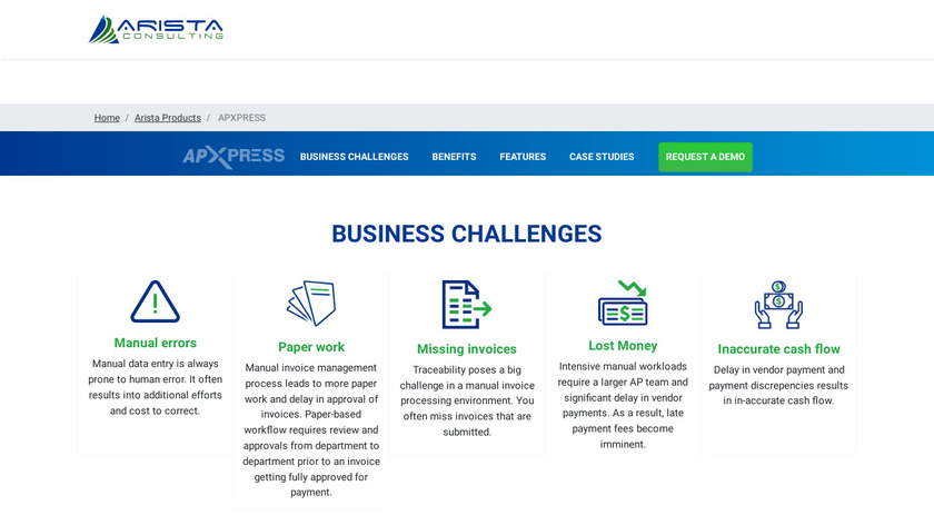 APXPRESS by AristaConsultingUS Landing Page