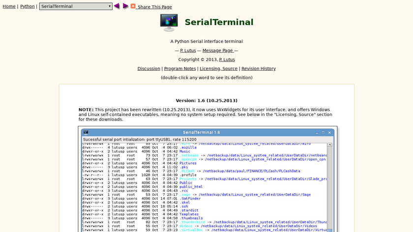 SerialTerminal.com Landing Page