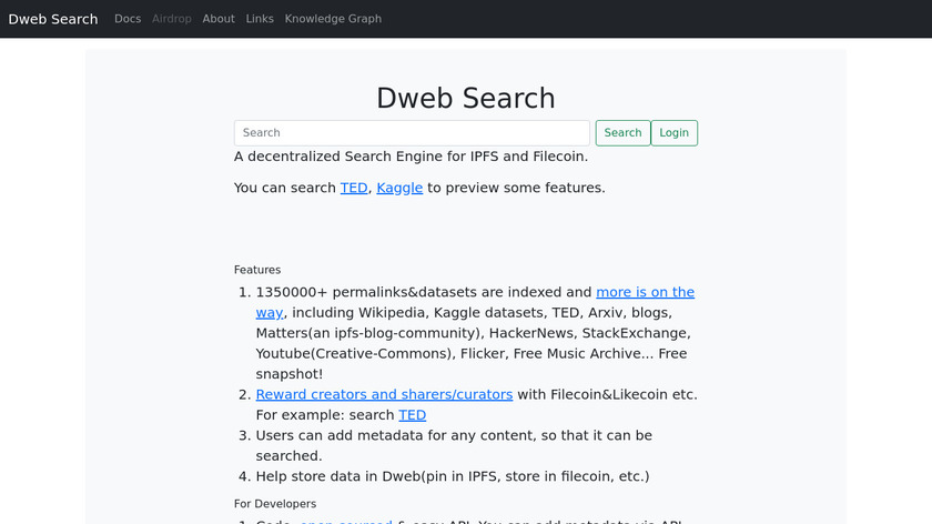 Dweb Search Landing Page