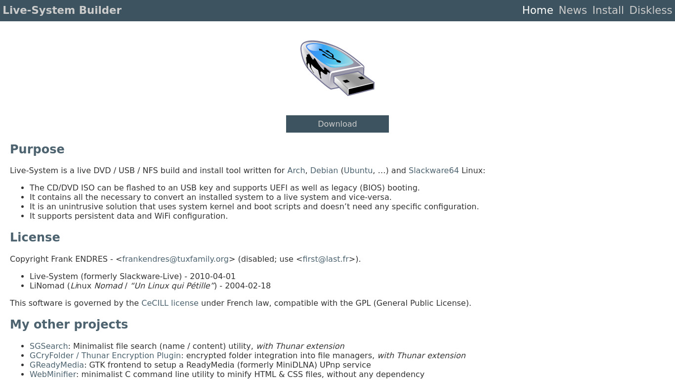 LiveSystem pro Landing page
