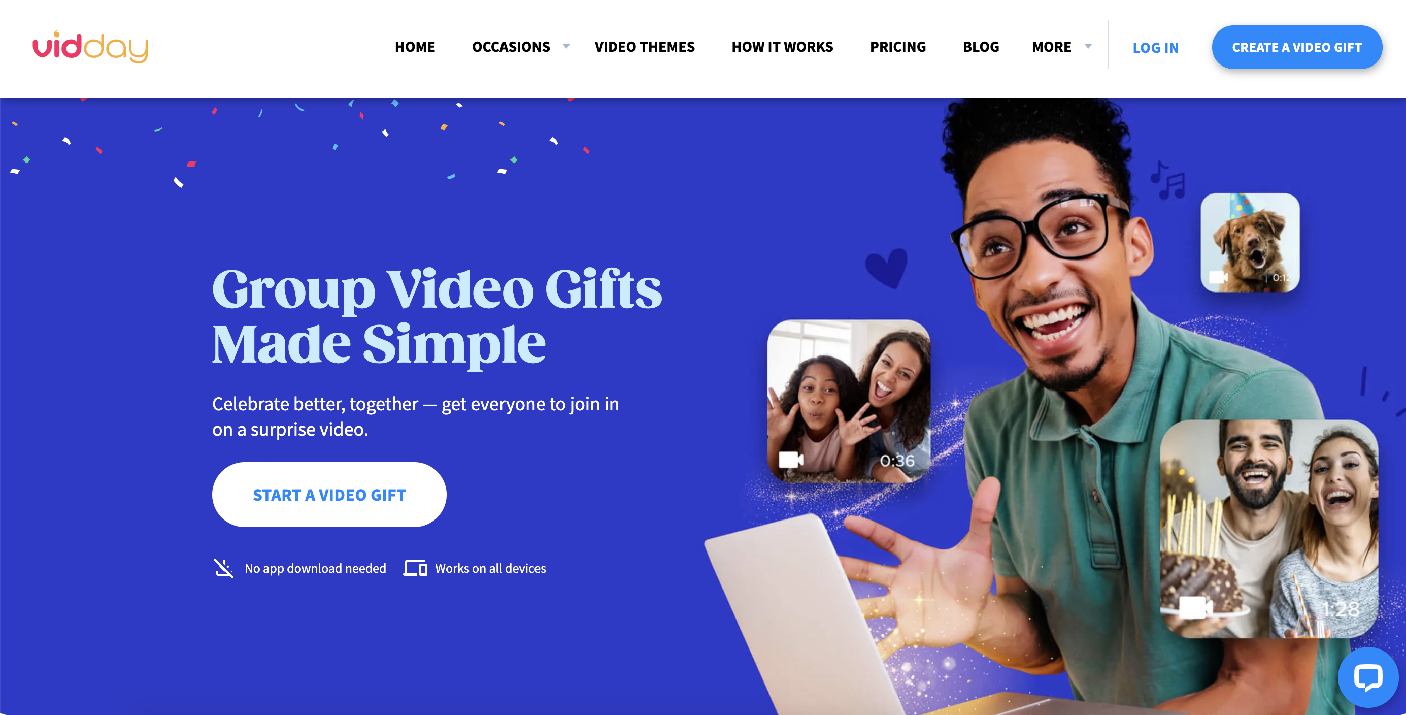 VidDay Landing page