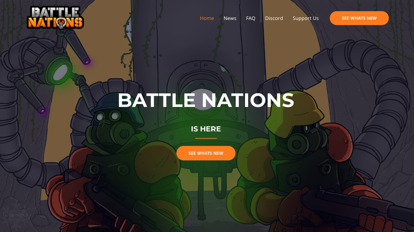 Battle Nations Landing page
