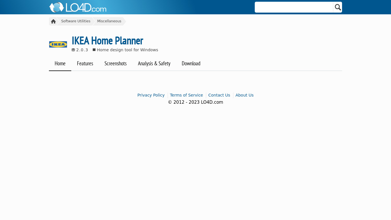 IKEA Home Planner Landing page