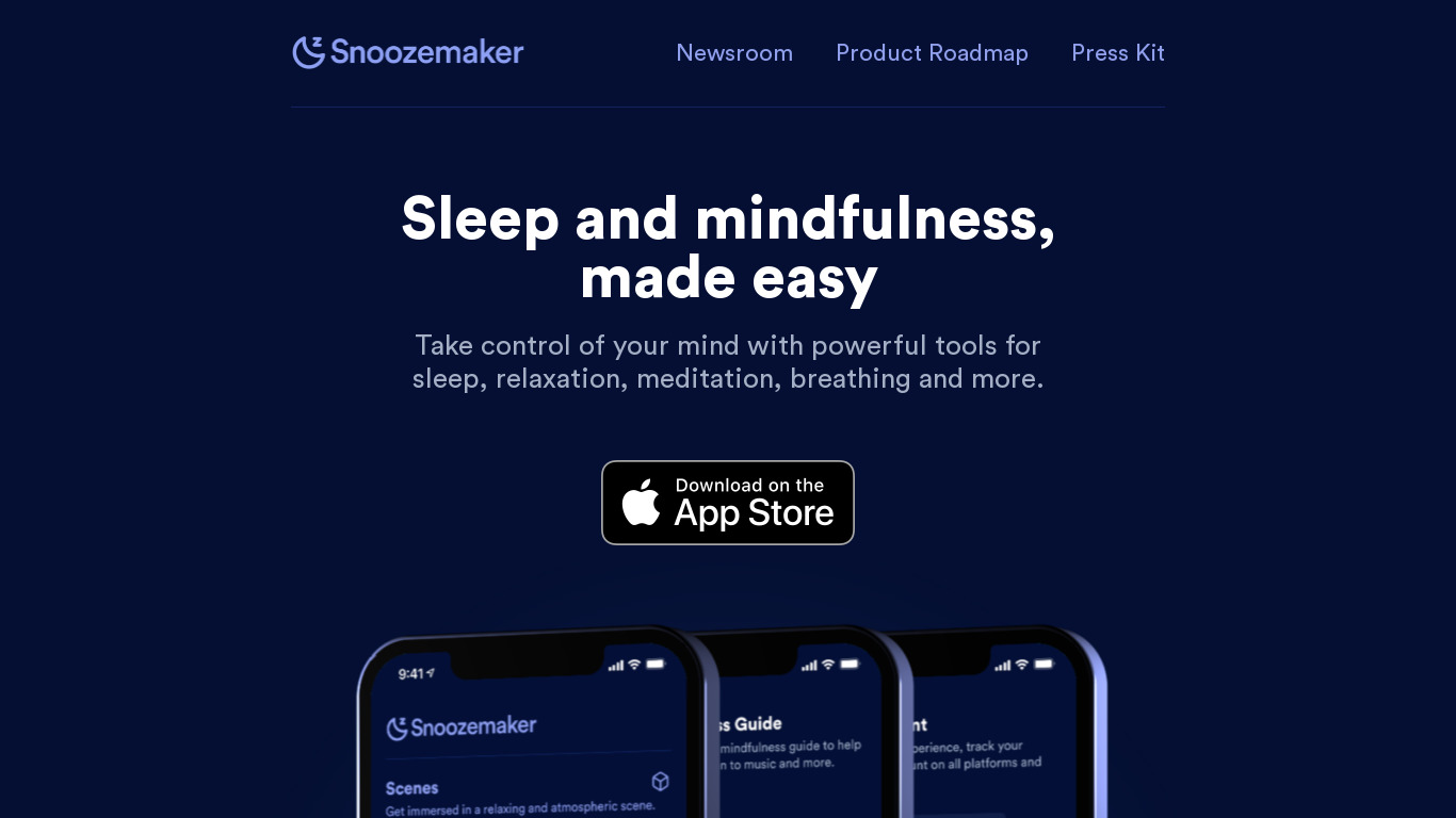 Snoozemaker Landing page