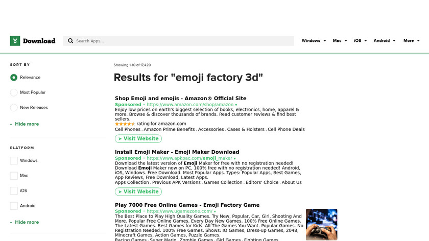 Emoji Factory 3D Landing Page