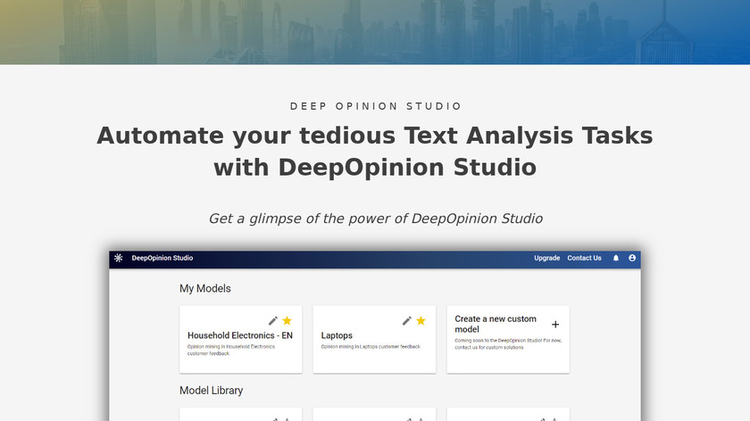 DeepOpinion Studio Landing Page