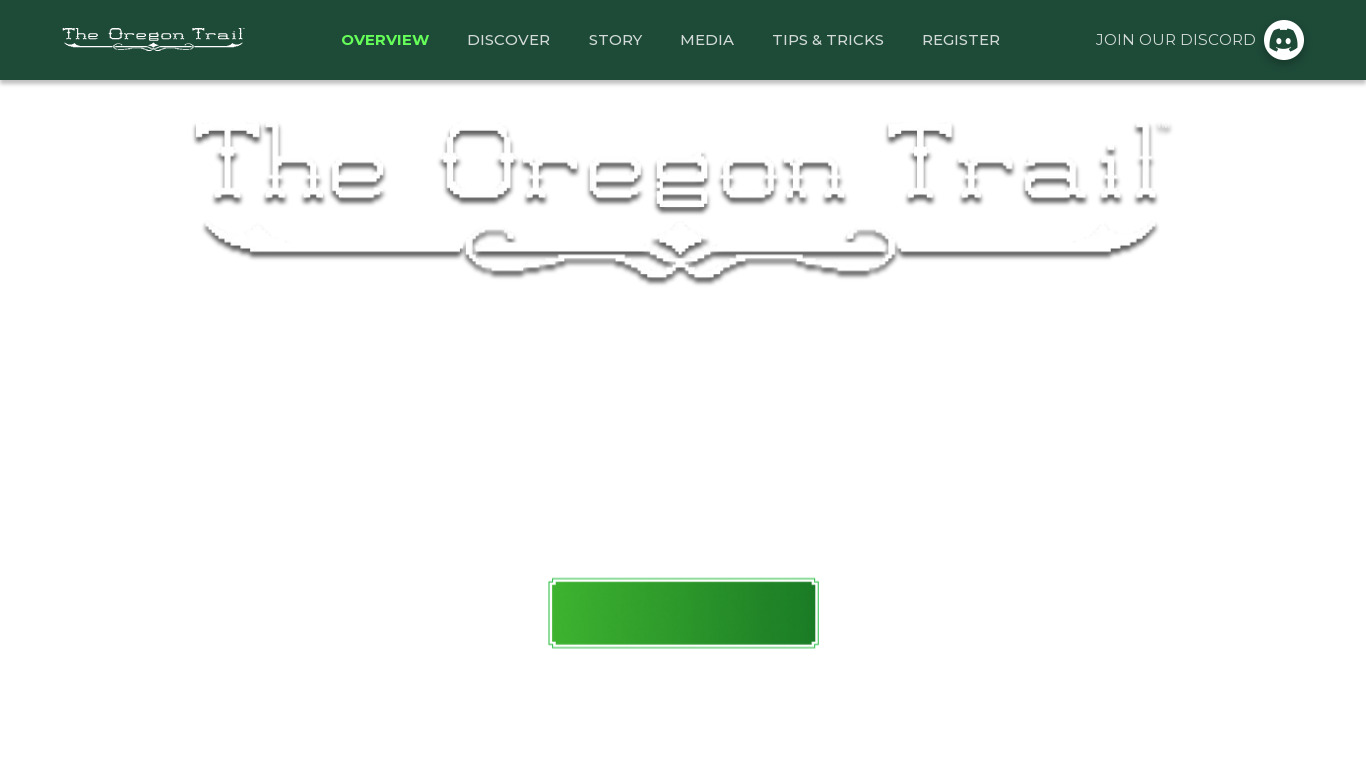 The Oregon Trail American Settler Landing page