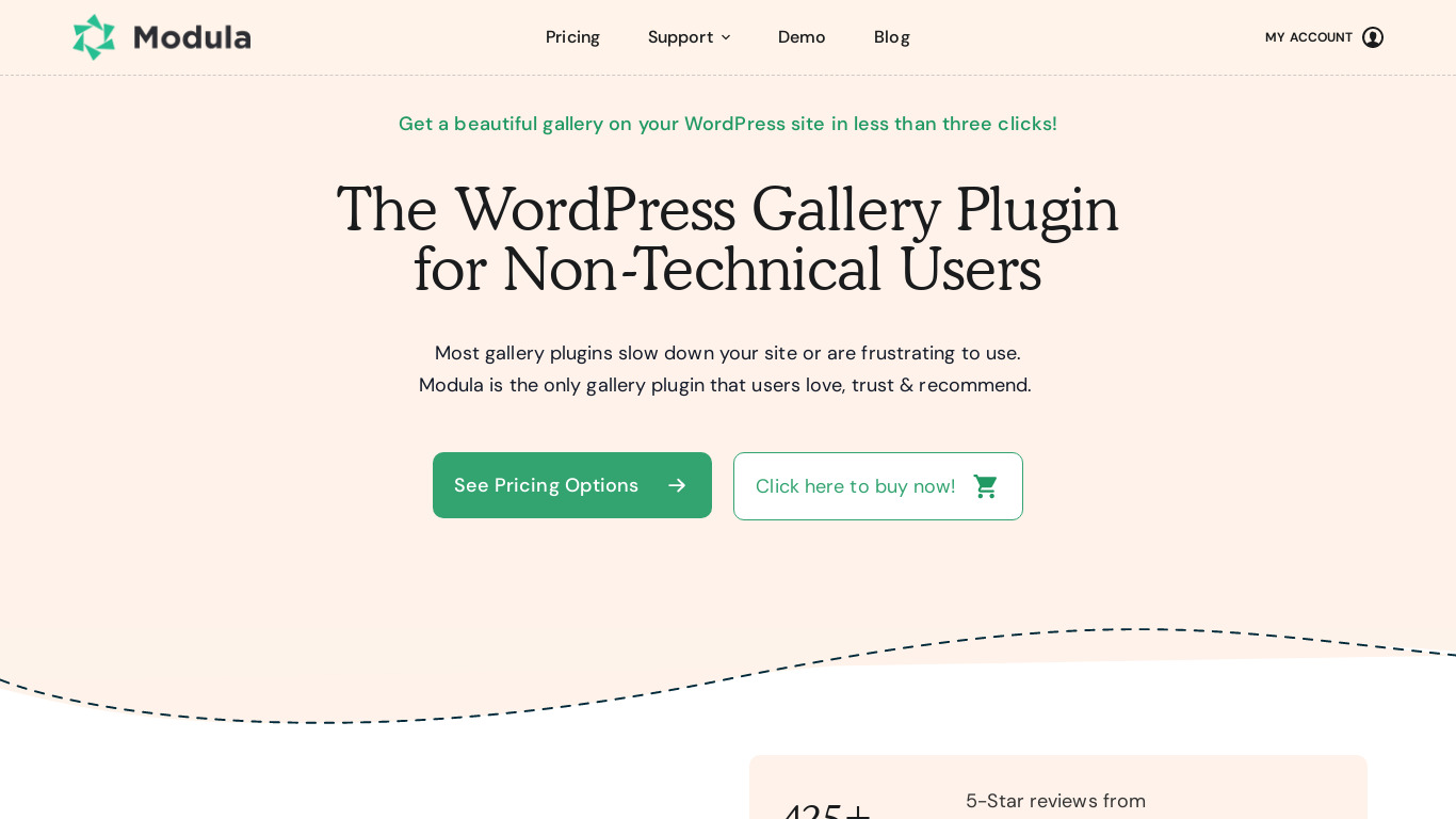 WP Modula Landing page