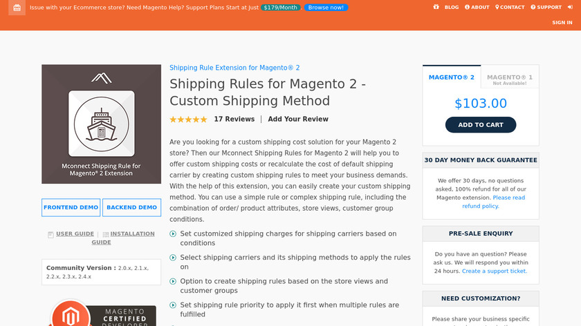 Mconnect Shipping Rules Extension Landing Page