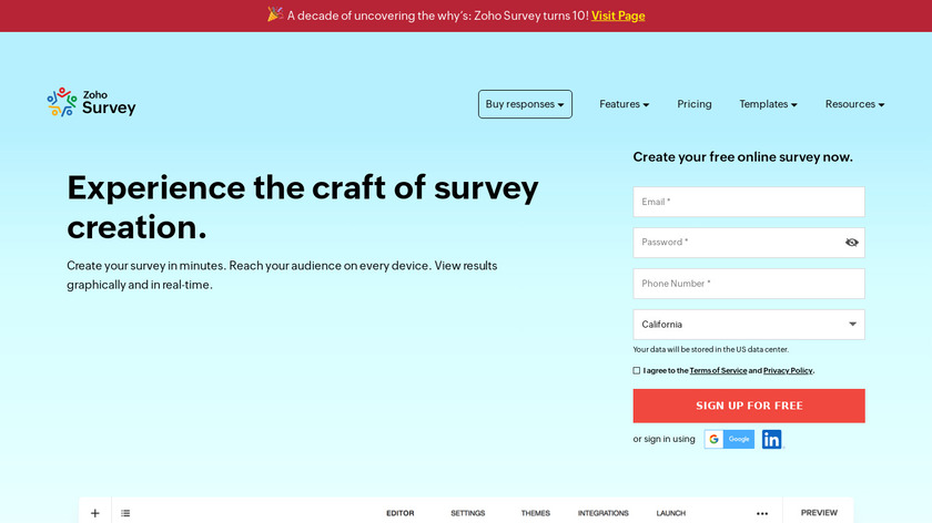 Zoho Survey Landing Page