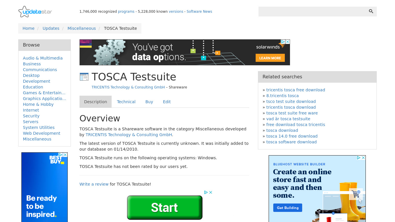 TOSCA Testsuite Landing page
