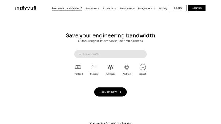 Intervue.io Landing Page