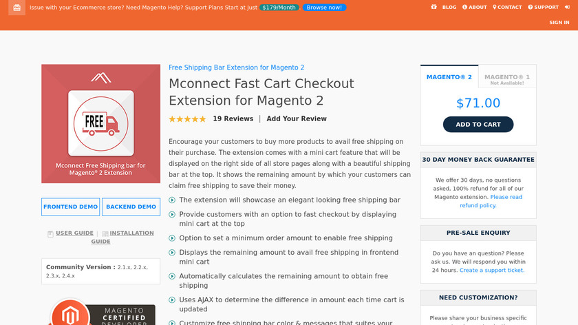 Mconnect Fast Cart Checkout Extension Landing Page