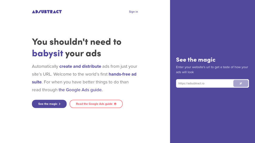 adsubtract Landing Page