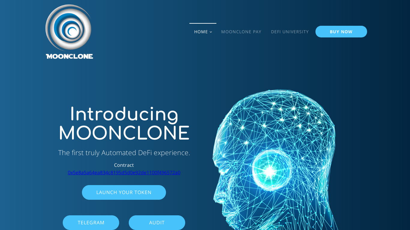 MOONCLONE Landing page