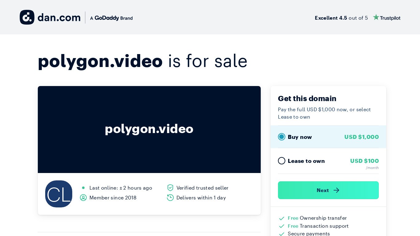 Polygon Video Landing page