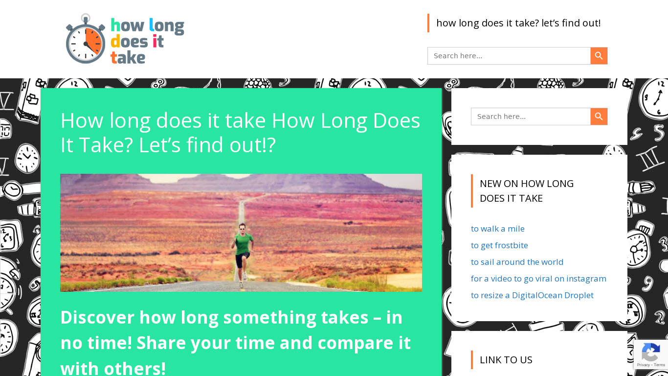 How long does it take? Landing page