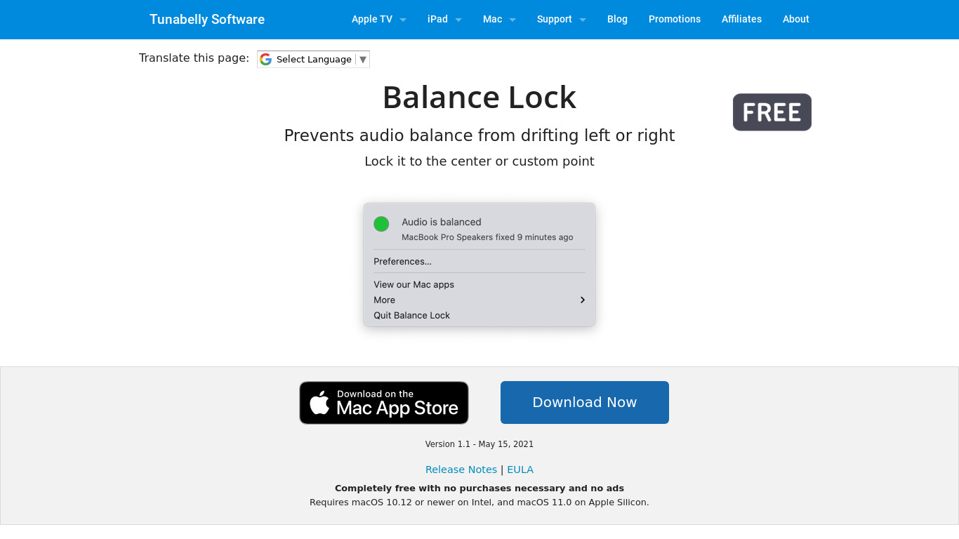 Balance Lock Landing page