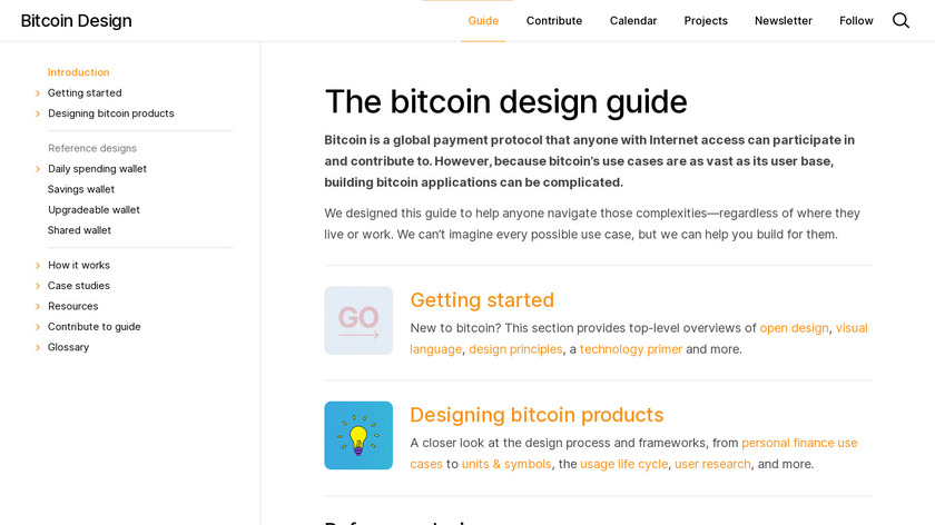 The Bitcoin Design Guide Landing Page