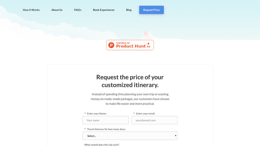 TripMarvel Landing Page