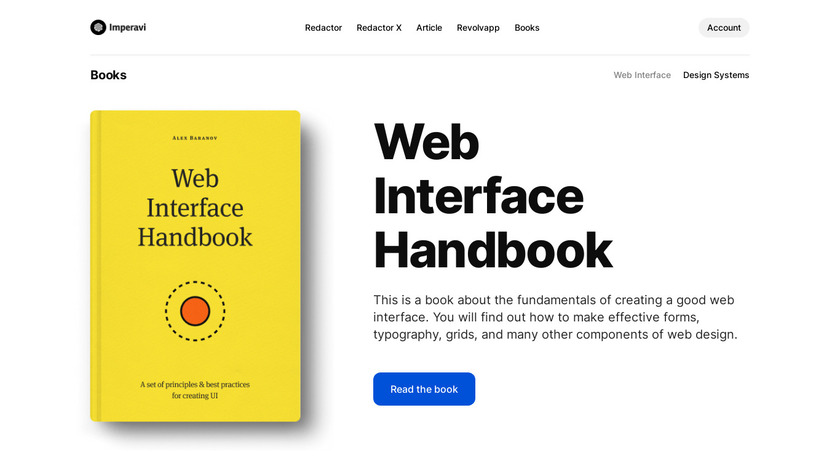 Web Interface handbook Landing Page