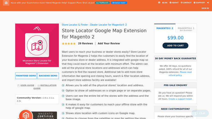 Mconnect Store Locator Extension Landing Page