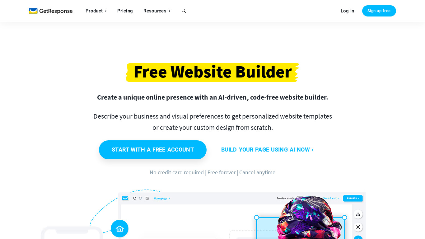 GetResponse Website Builder Landing page