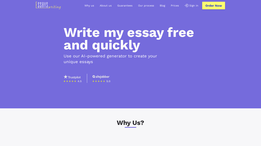 EssaysWriting.org Landing Page