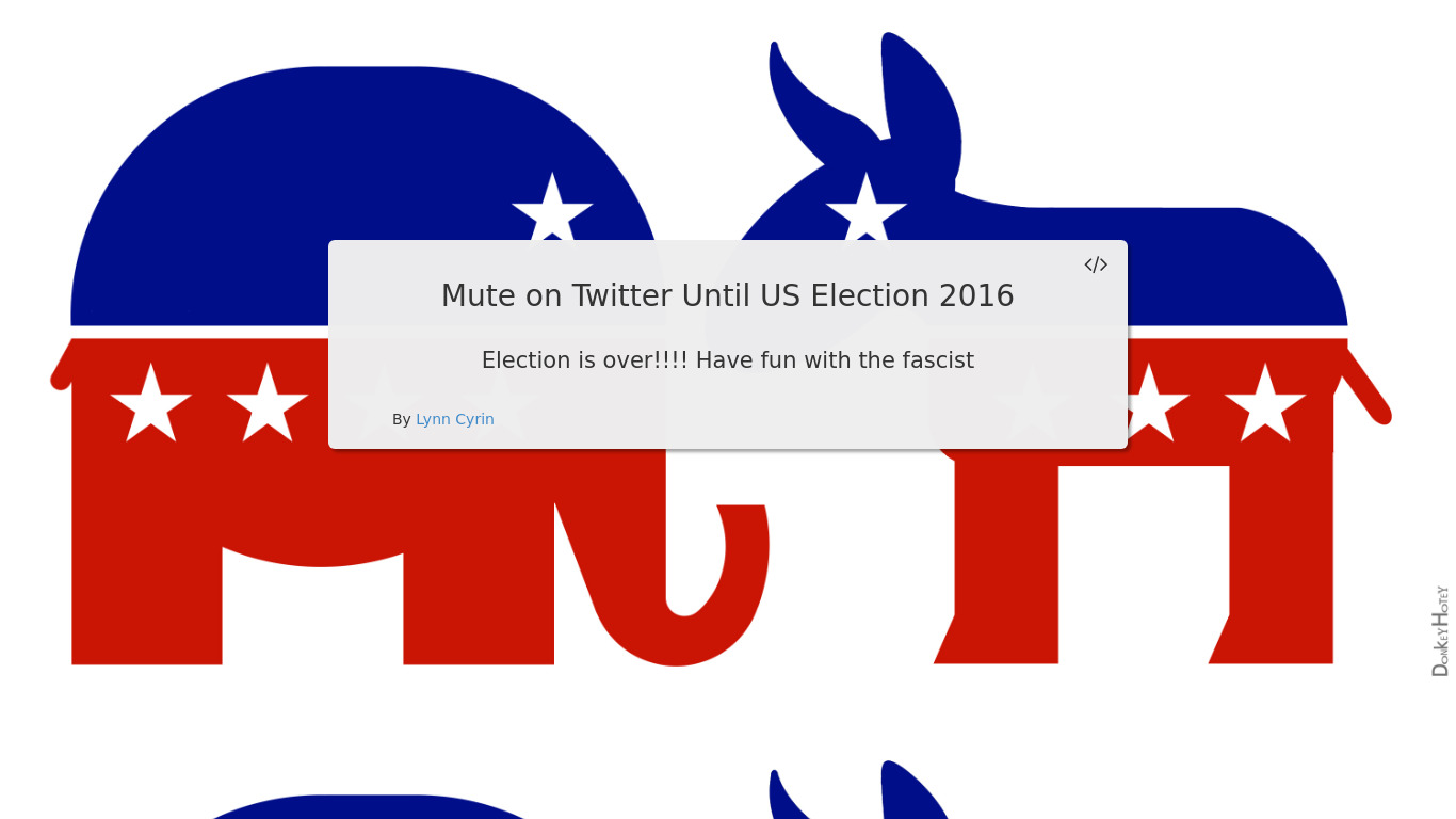 Twitter Mute Till Election Landing page