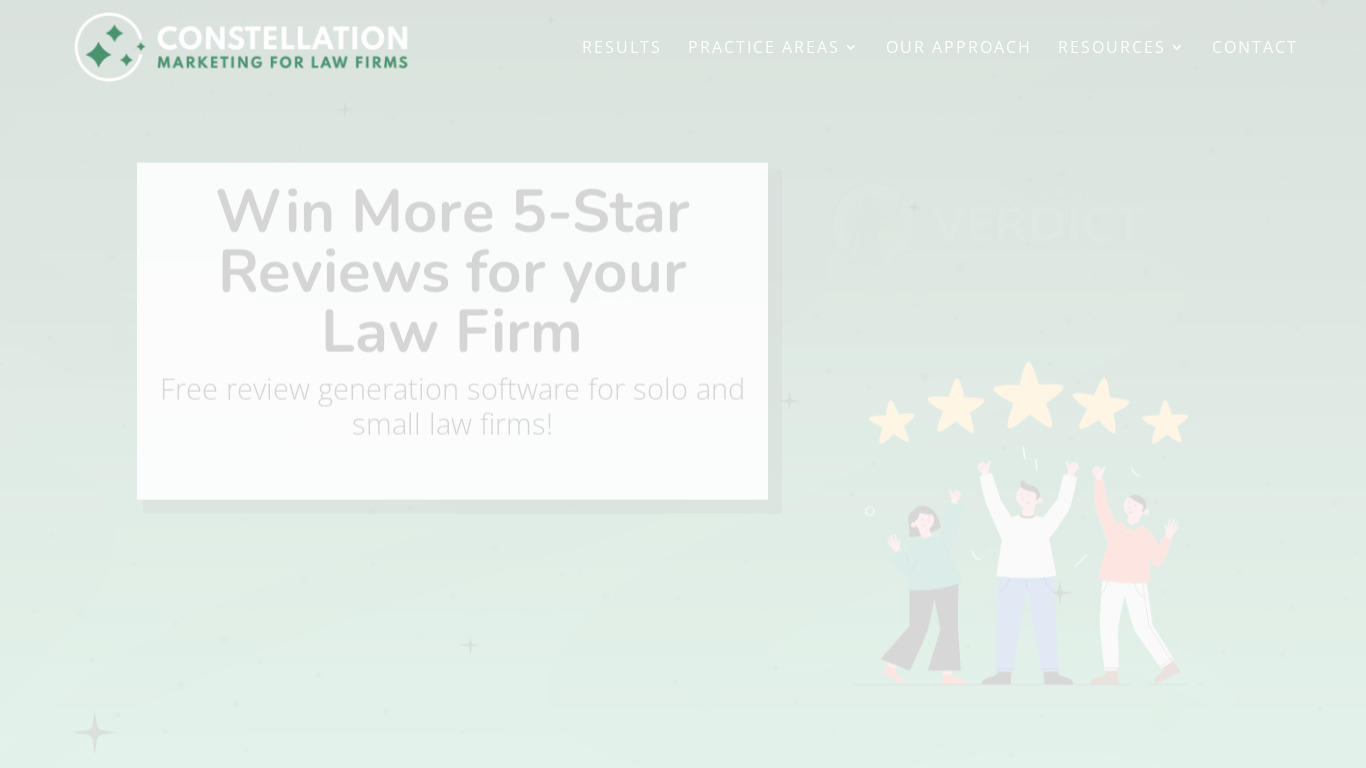 Verdict Reviews by Constellation Marketing Landing page