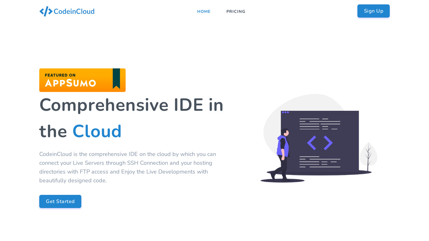 CodeinCloud Landing page