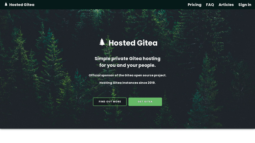 Hosted gitea Landing Page