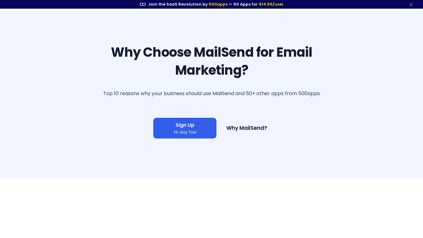 Mailsend Landing page