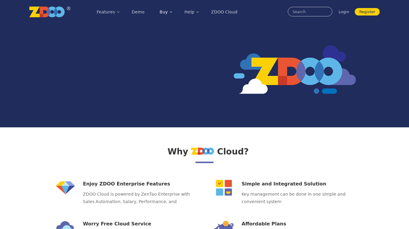 Zdoo.co Landing page