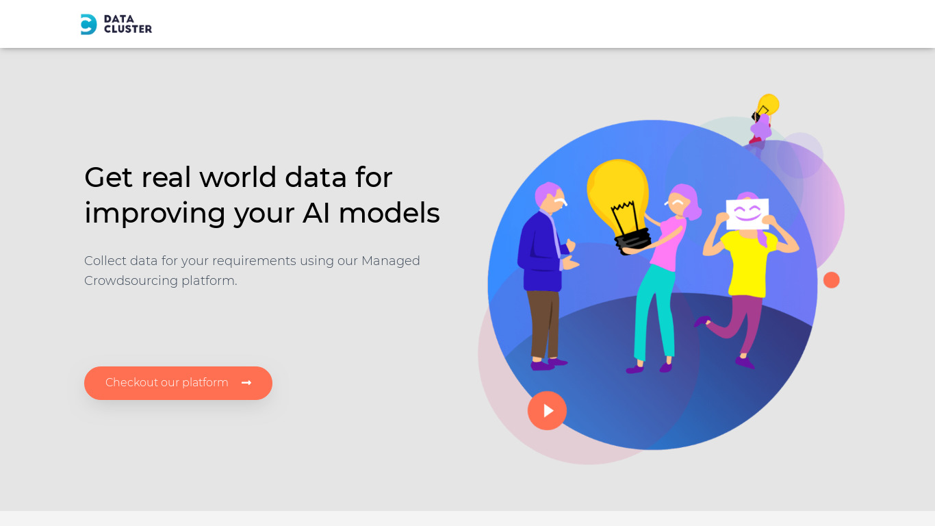 Data Cluster Labs Landing page
