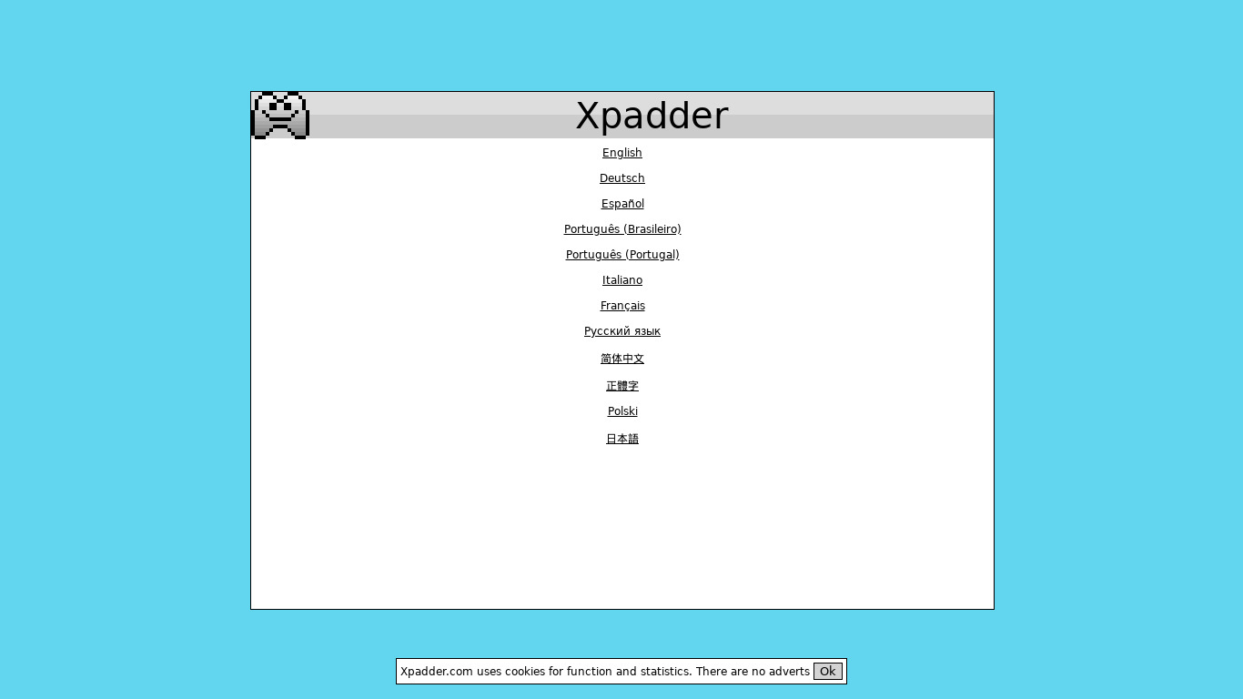 Xpadder Landing page