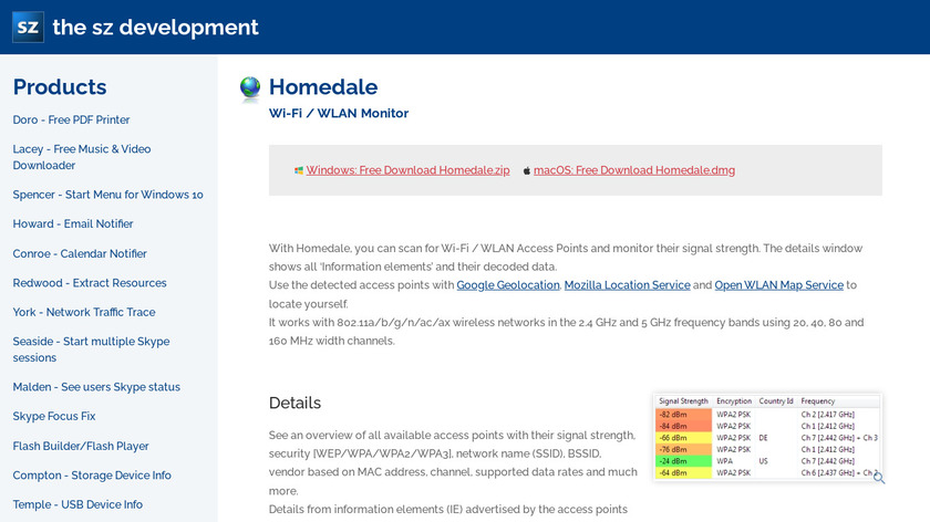Homedale Landing Page